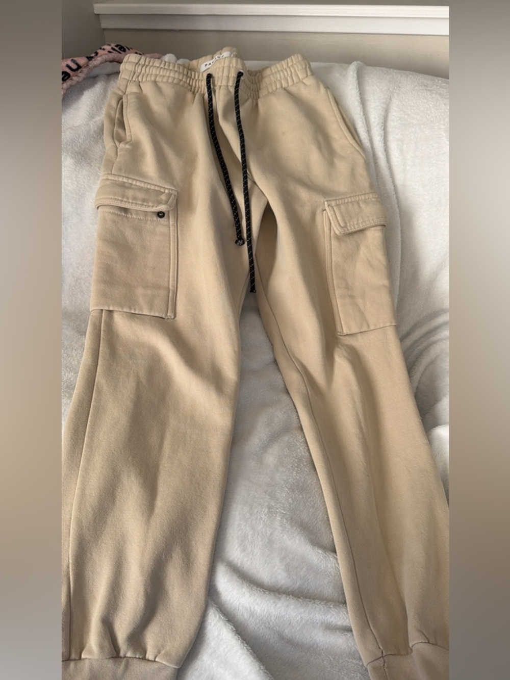 PacSun Beige Cargo Joggers with Drawstring Waist